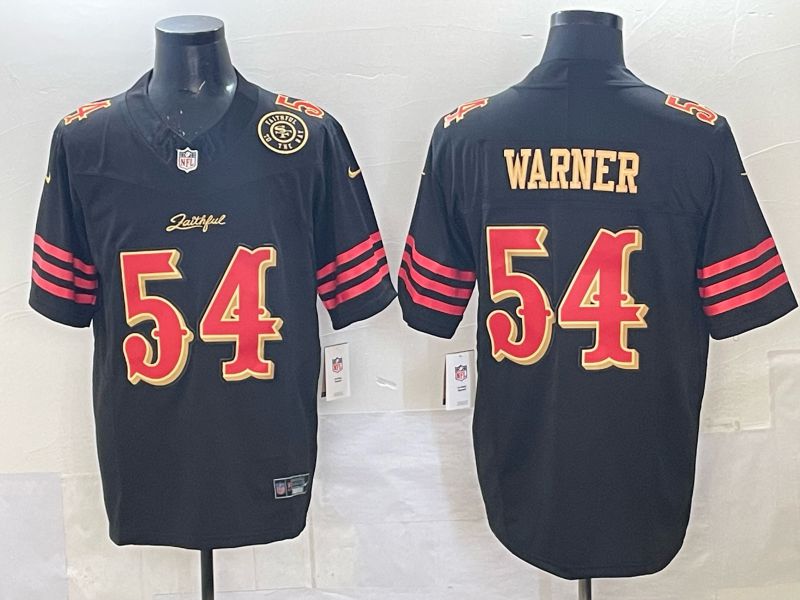 Men Nike San Francisco 49ers #54 Warner black Limited NFL 2025 Jersey 0014->san francisco 49ers->NFL Jersey
